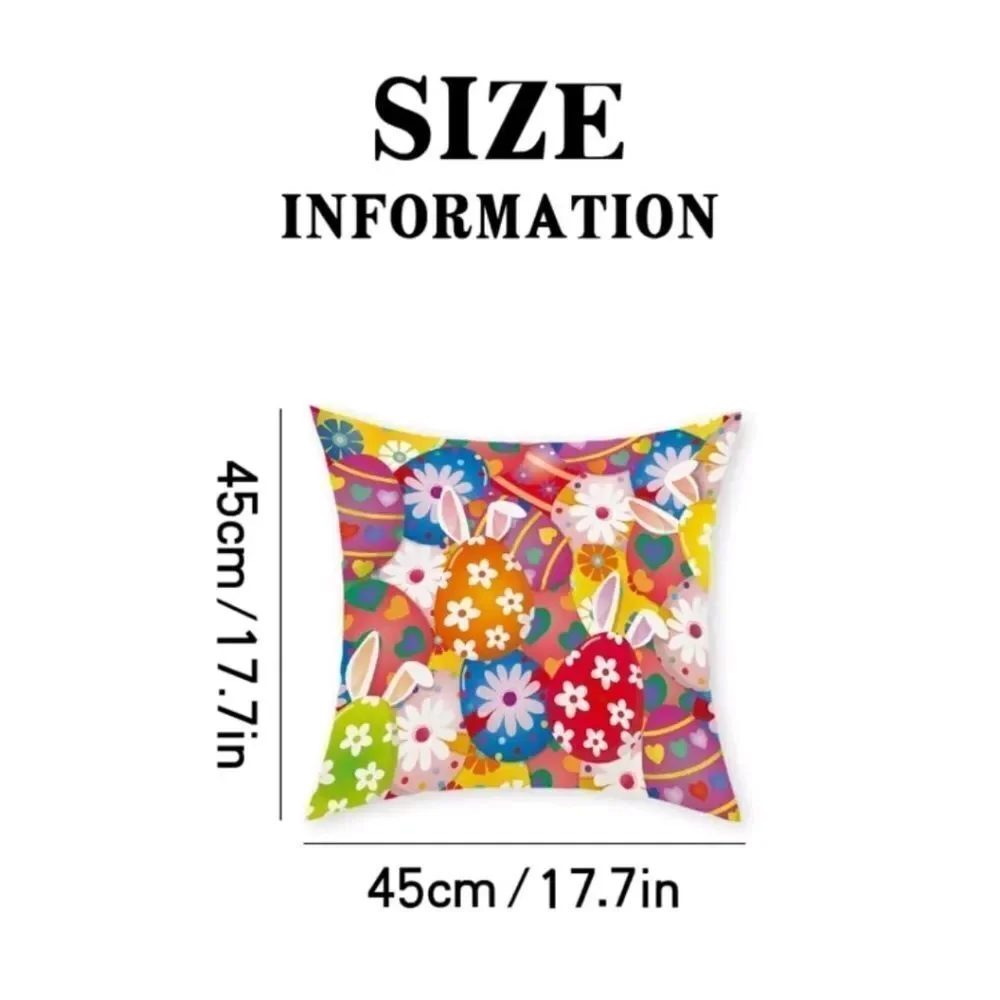 Colorful Easter Print Pillow Cover - Picture 4 of 5